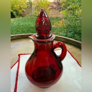 Vintage Avon Ruby Red Glass Cruet
